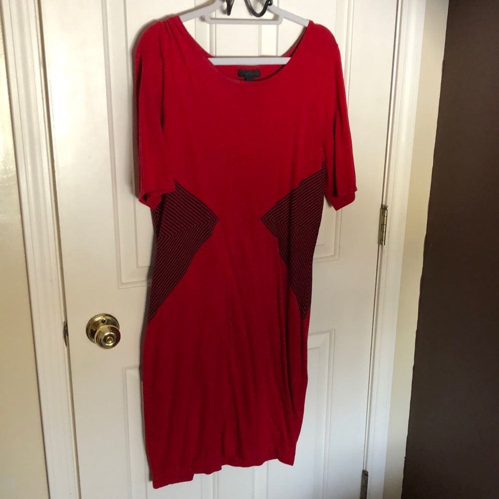 Red sweater dress